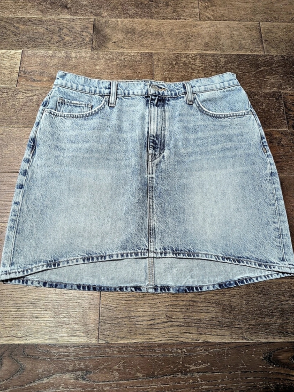 Hudson Curved Hem Denim Mini Skirt